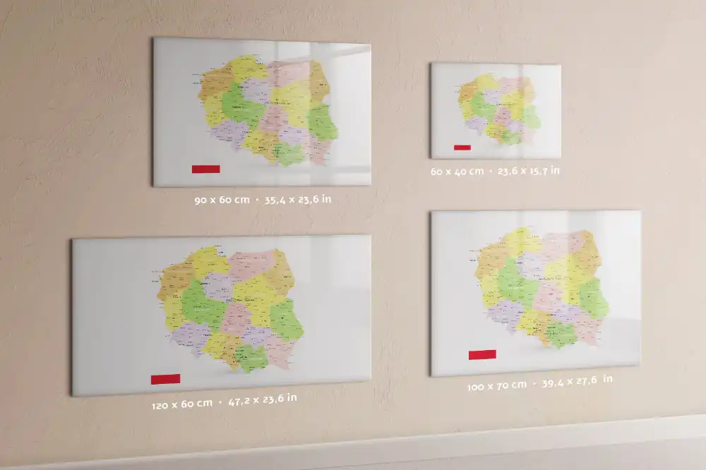 Magnetická kreslící tabule pro děti s geografickou mapou Polska