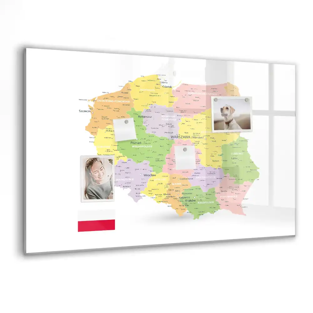 Magnetická kreslící tabule pro děti s geografickou mapou Polska