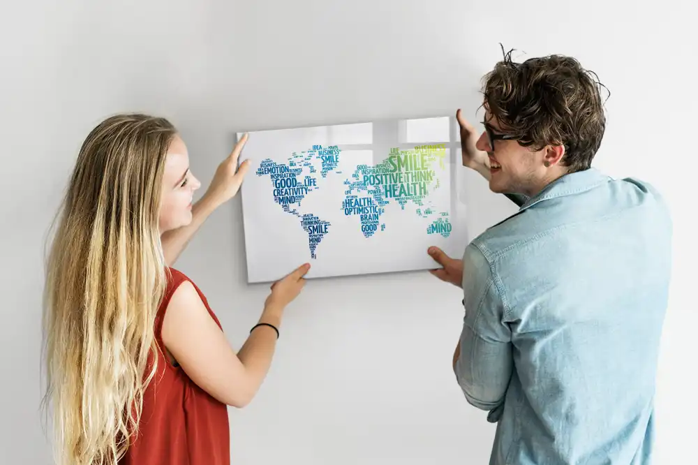 Magnetická kreslicí tabule Mapa plná laskavých slov