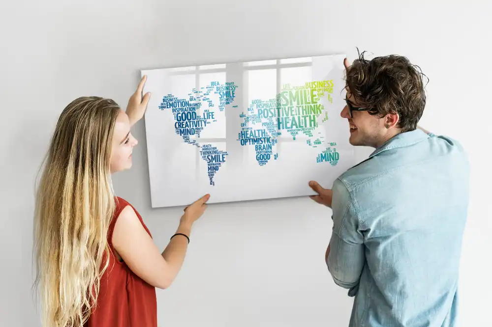 Magnetická kreslicí tabule Mapa plná laskavých slov