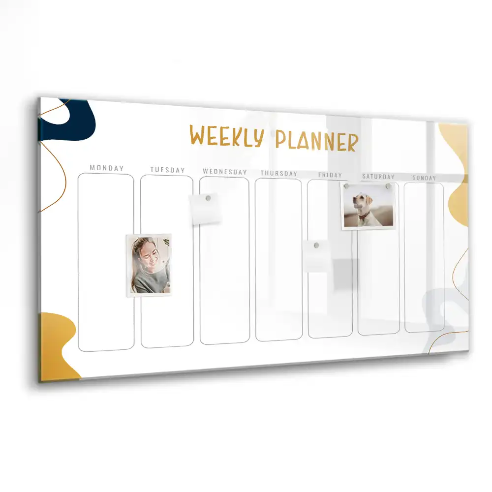 Magnetická kreslící tabule pro děti s týdenním plánovačem