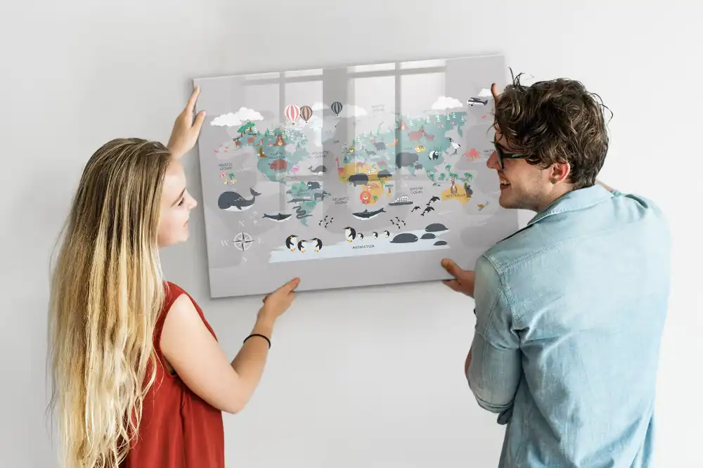 Magnetická kreslicí tabulka s motivem glóbu
