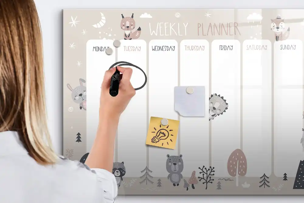 Magnetická kreslicí tabulka organizér se zvířecím motivem