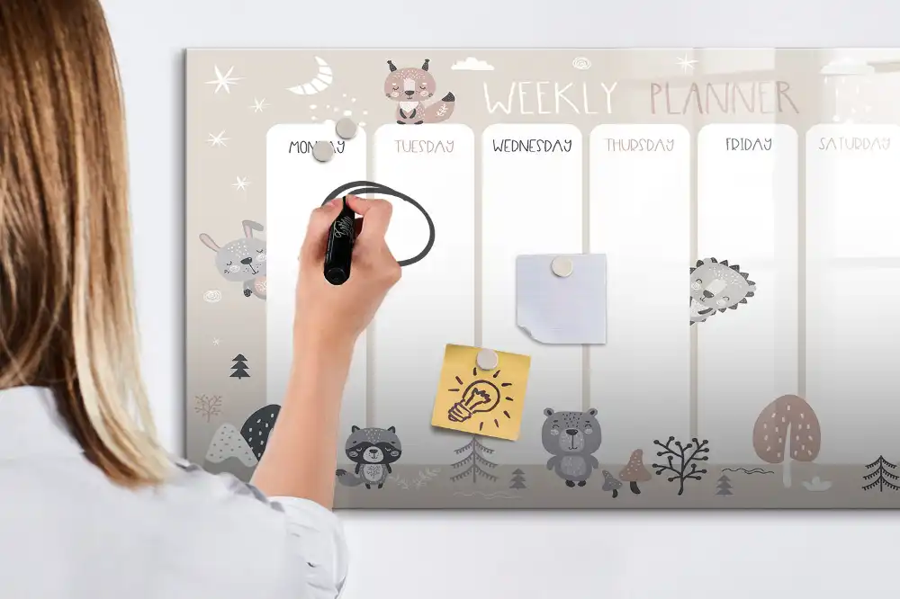 Magnetická kreslicí tabulka organizér se zvířecím motivem