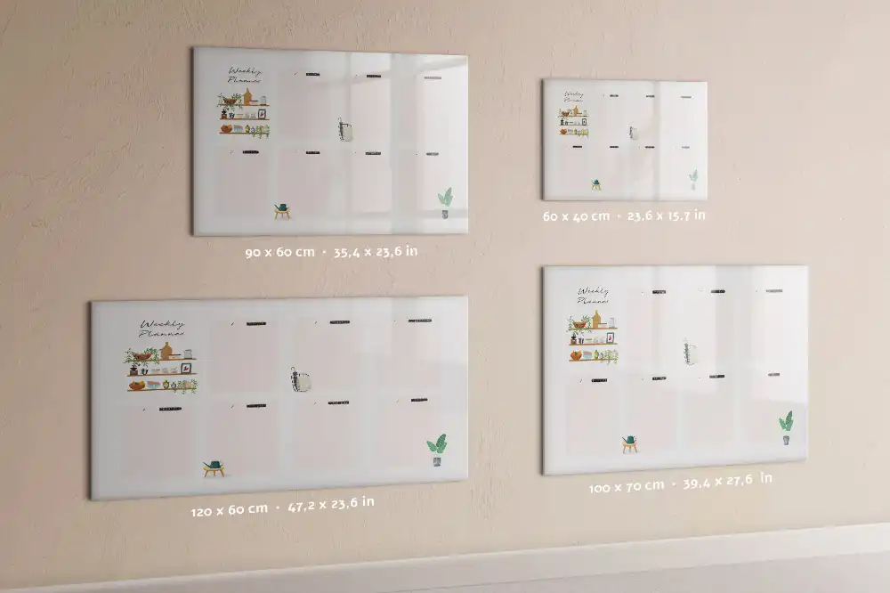 Magnetická tabule na kreslení s týdenním rozvrhem povinností