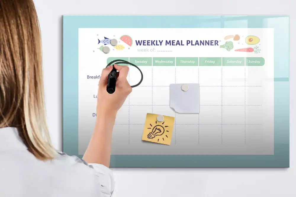 Magnetická kreslící tabule pro děti a plánovač menu do kuchyně