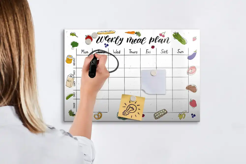 Magnetická kreslící tabule pro děti s přehledem na celý týden