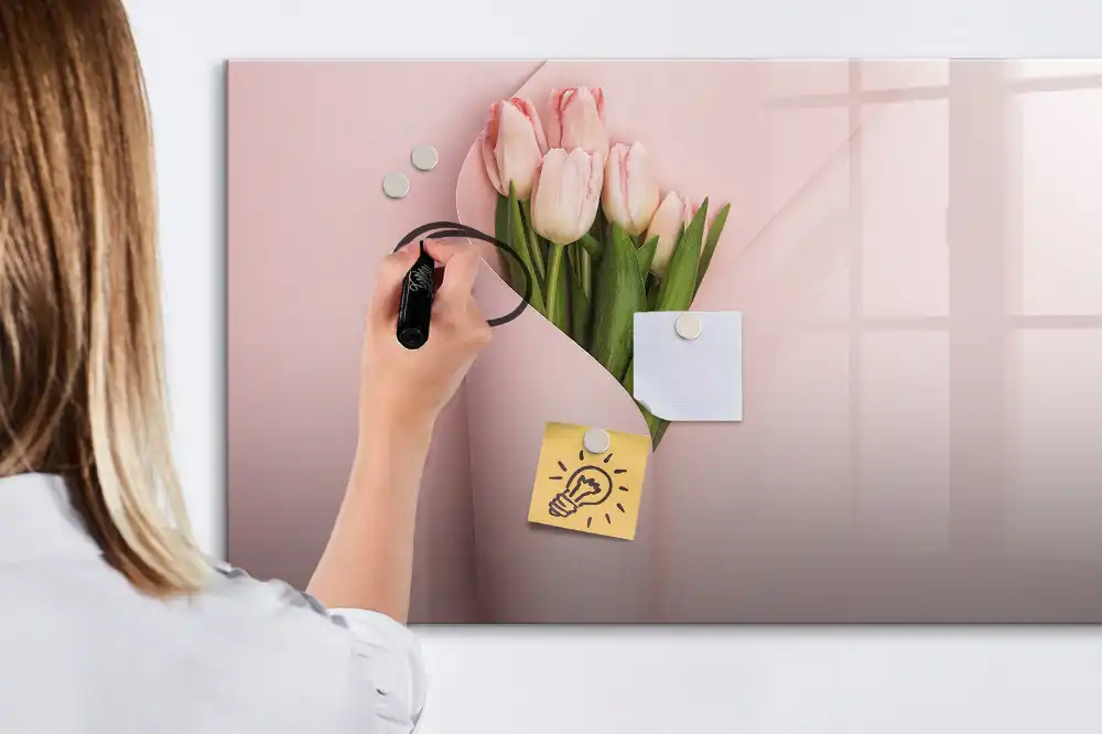 Magnetická tabule na kreslení s motivem kytice květin