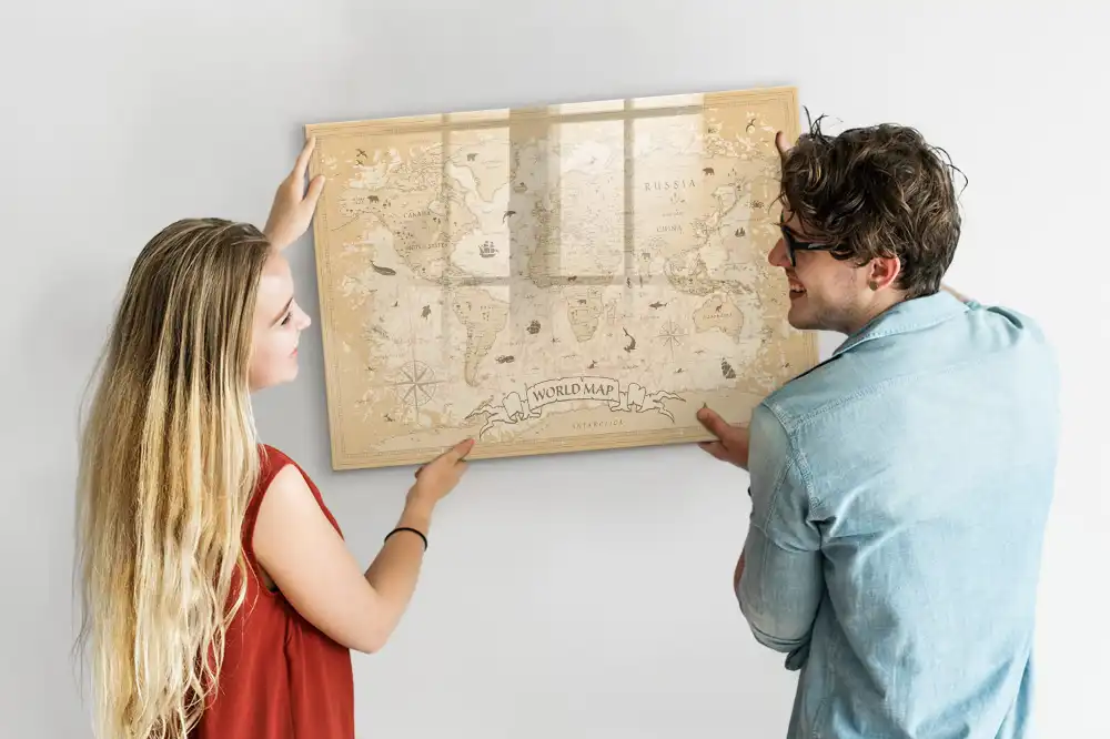 Magnetická kreslící tabule pro děti s motivem historického atlasu světa