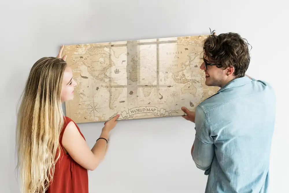Magnetická kreslící tabule pro děti s motivem historického atlasu světa