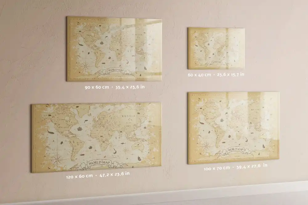 Magnetická kreslící tabule pro děti s motivem historického atlasu světa