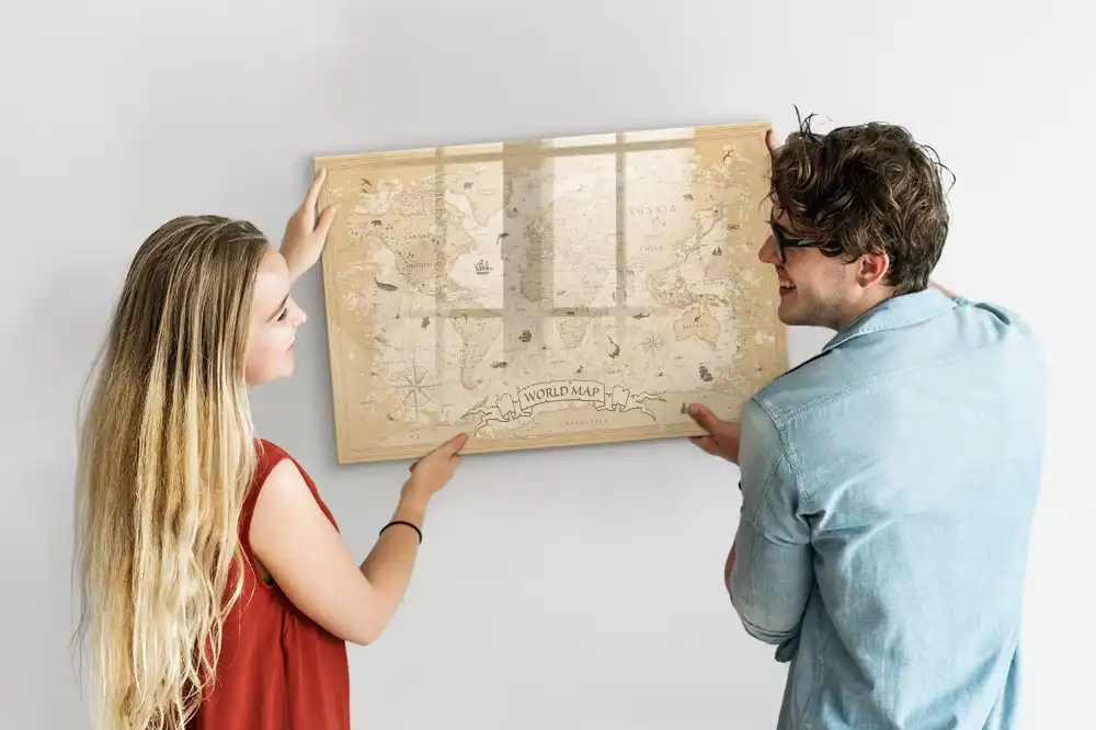 Magnetická kreslící tabule pro děti s motivem historického atlasu světa