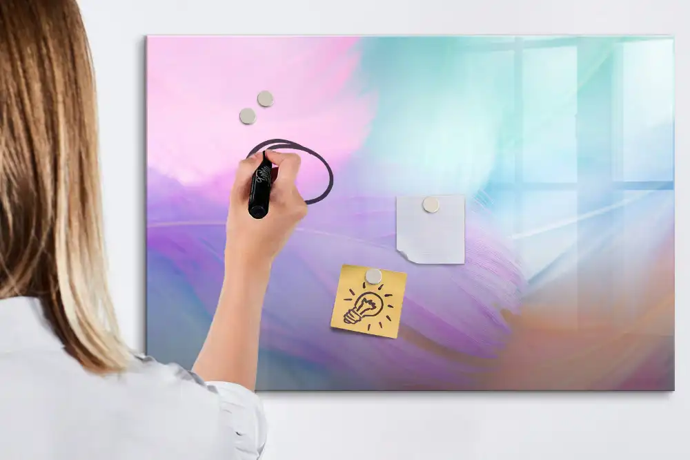 Magnetická kreslicí tabulka vzor vícebarevné ptačí peří