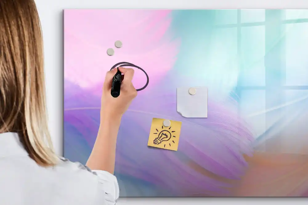 Magnetická kreslicí tabulka vzor vícebarevné ptačí peří