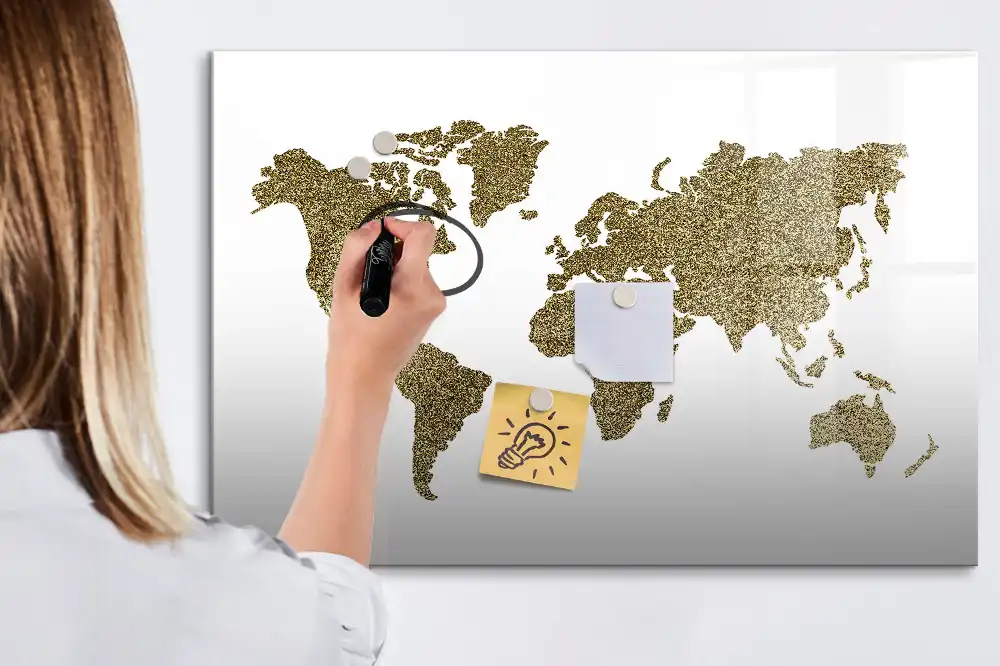 Magnetická tabule na kreslení mapa fyzického světa