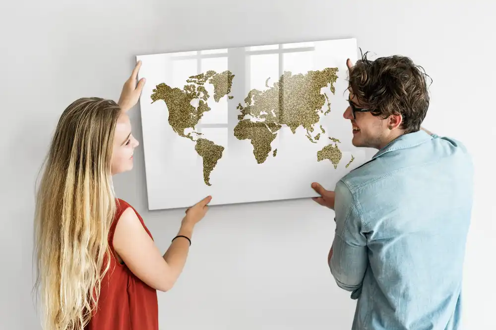 Magnetická tabule na kreslení mapa fyzického světa