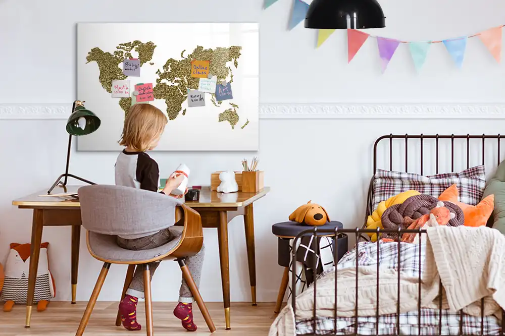 Magnetická tabule na kreslení mapa fyzického světa