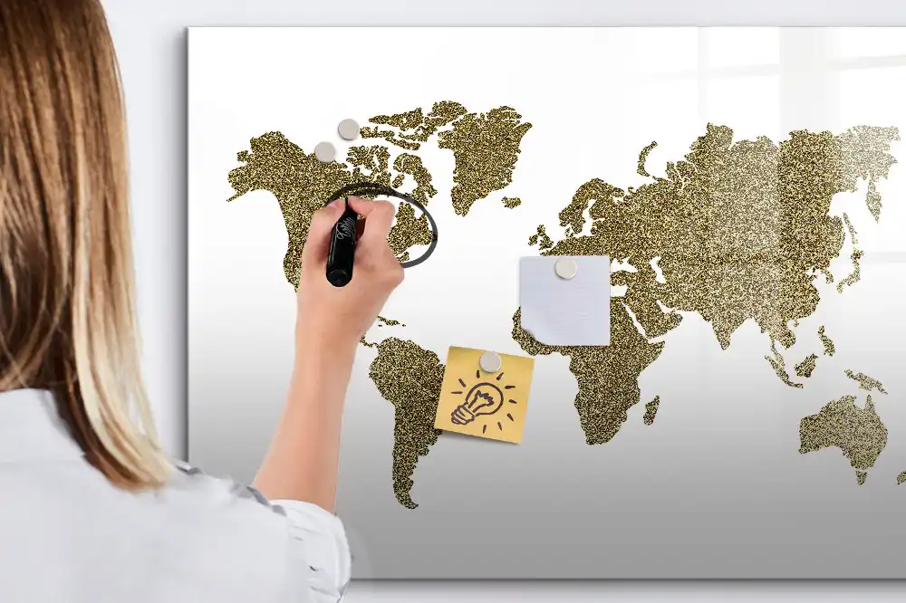 Magnetická tabule na kreslení mapa fyzického světa