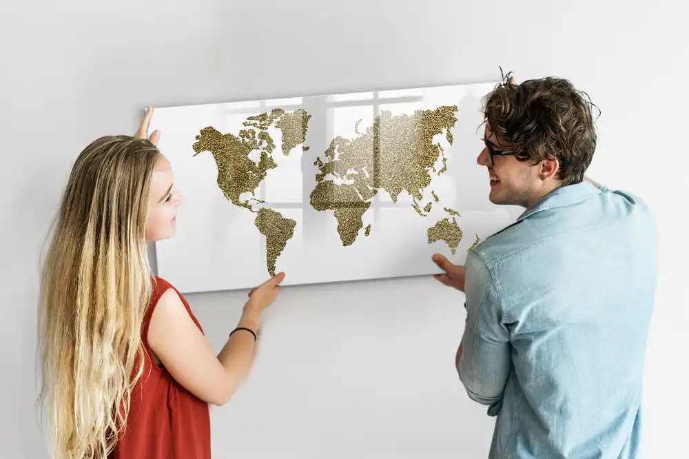 Magnetická tabule na kreslení mapa fyzického světa