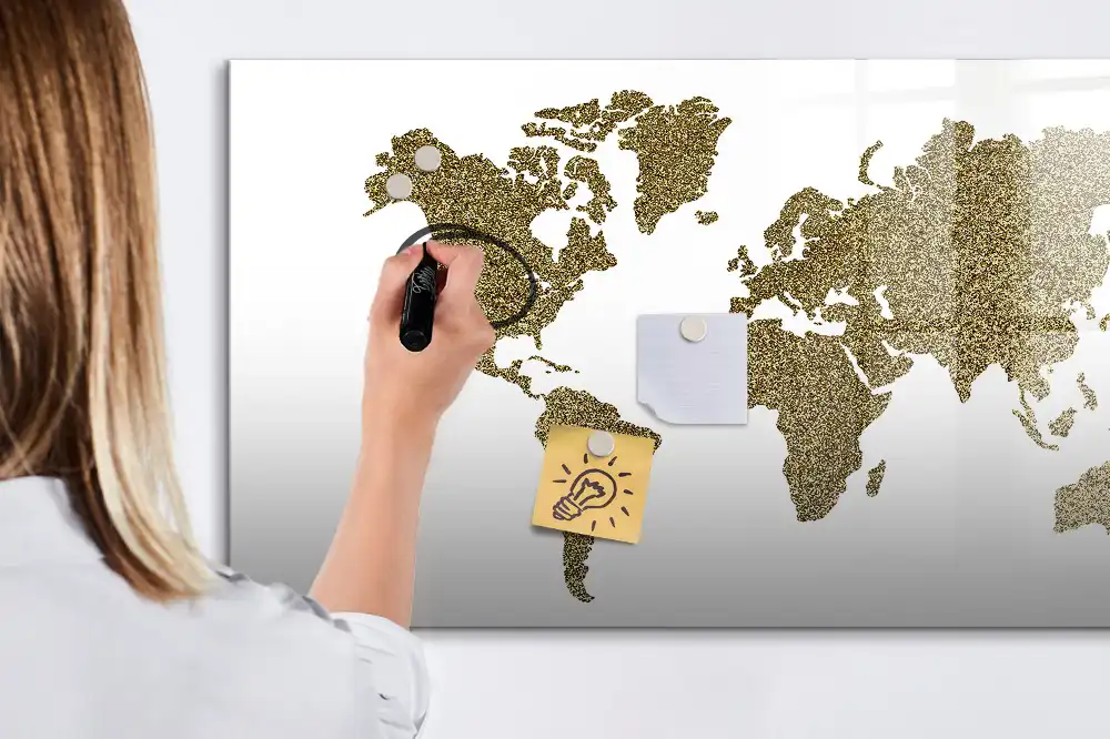 Magnetická tabule na kreslení mapa fyzického světa