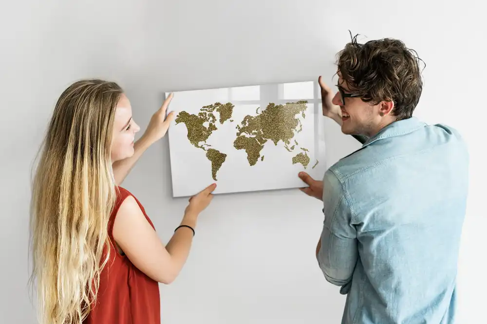 Magnetická tabule na kreslení mapa fyzického světa