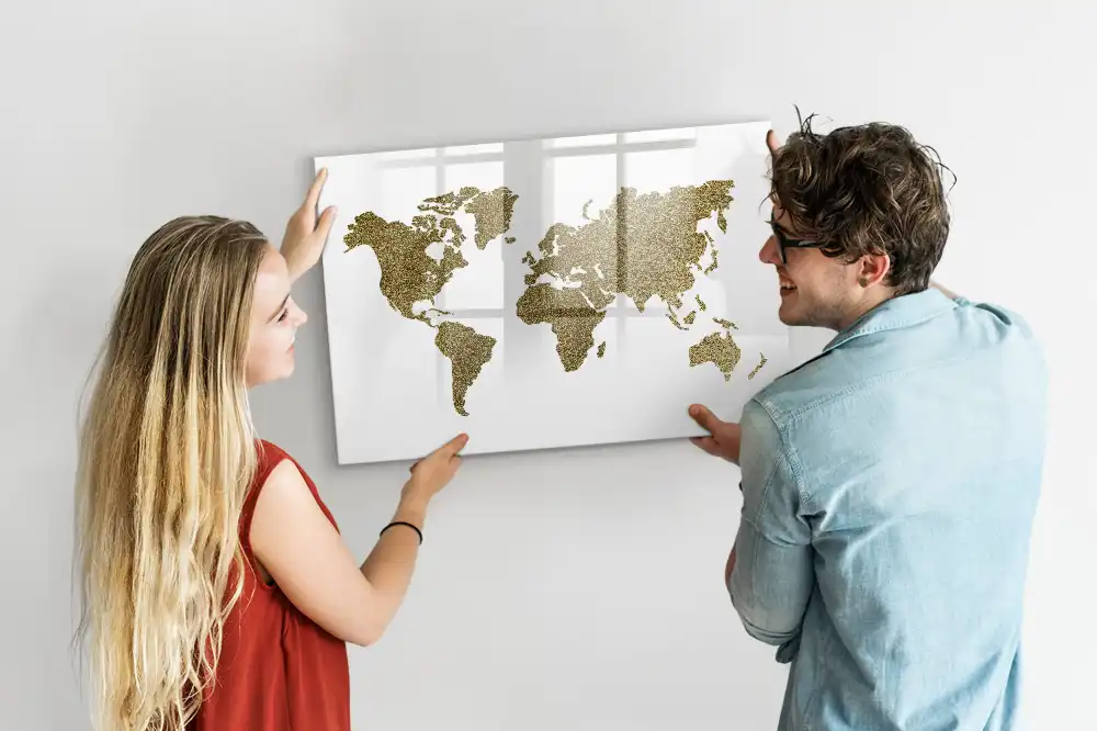 Magnetická tabule na kreslení mapa fyzického světa