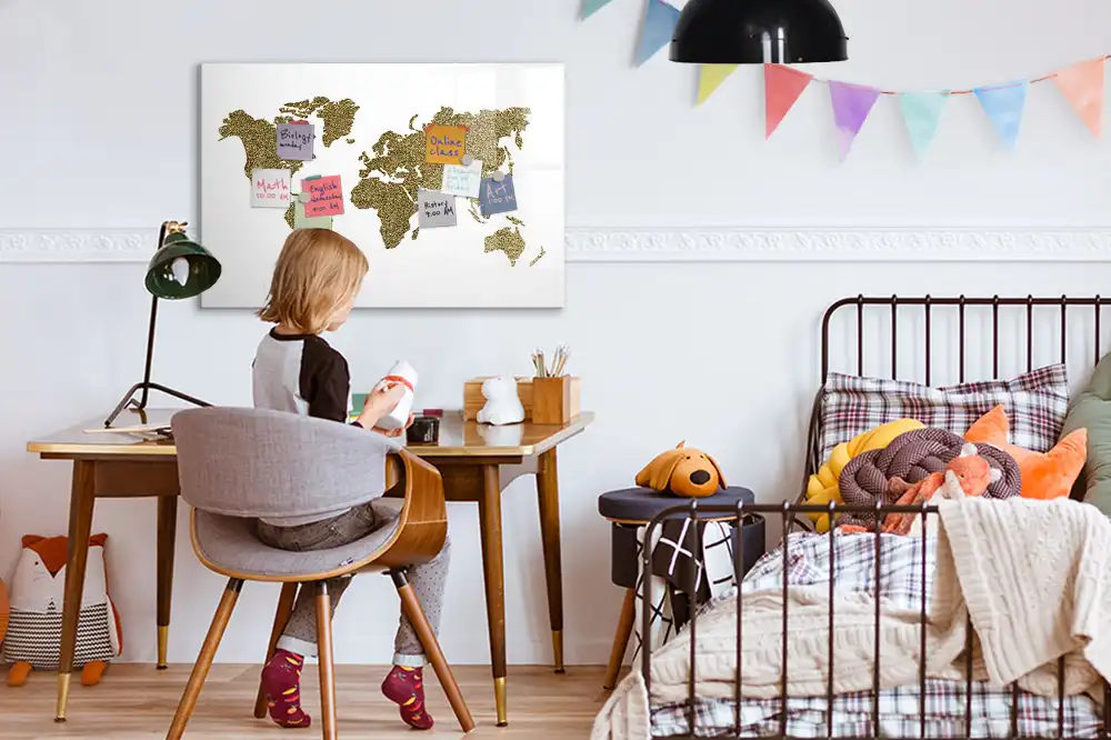 Magnetická tabule na kreslení mapa fyzického světa