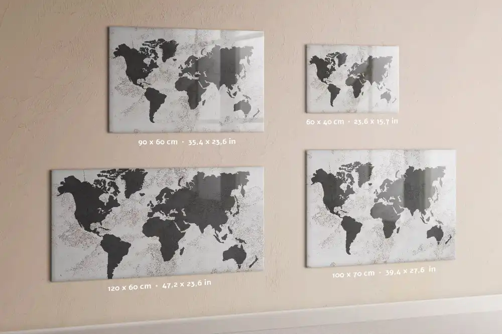 Dětská magnetická kreslící tabule s mapou a betonovou konstrukcí
