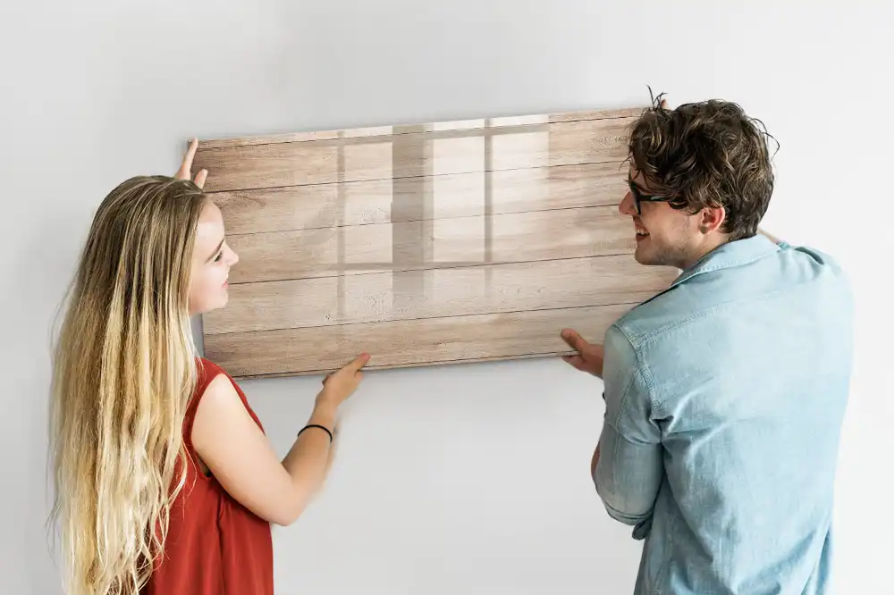Magnetická kreslící tabule se vzhledem přírodního dřeva