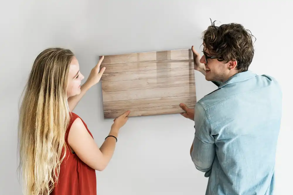 Magnetická kreslící tabule se vzhledem přírodního dřeva