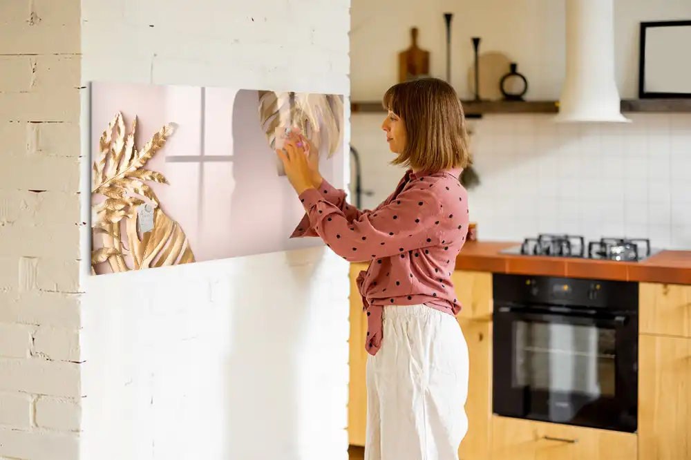 Magnetická kreslící tabule pro děti se vzorem zlatých tropických listů