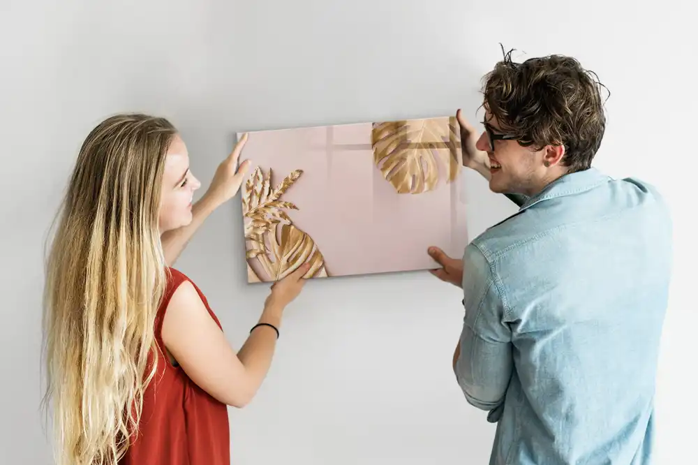 Magnetická kreslící tabule pro děti se vzorem zlatých tropických listů