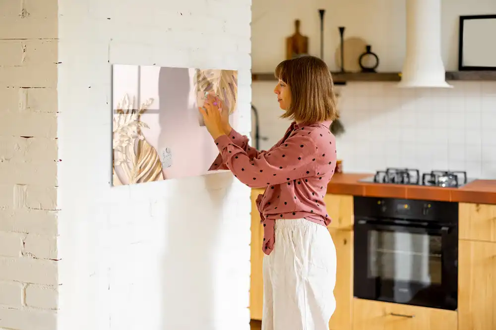 Magnetická kreslící tabule pro děti se vzorem zlatých tropických listů