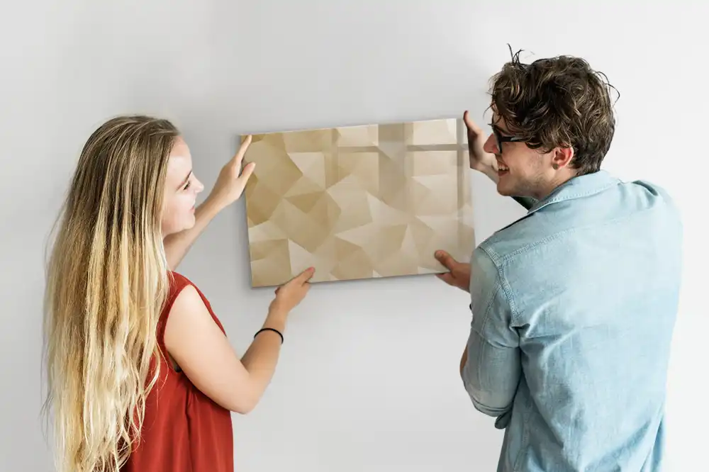 Magnetická kreslící tabule pro děti s trojúhelníkovou mozaikou na zeď