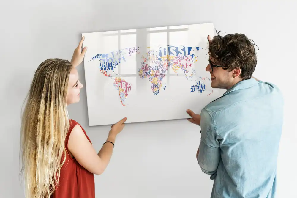 Magnetická tabule s mapou světa pro kreslení