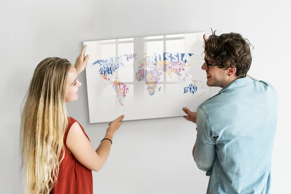 Magnetická tabule s mapou světa pro kreslení
