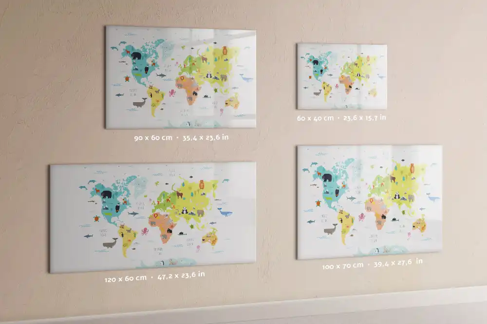 Magnetická kreslící tabule Zvířata na mapě světa