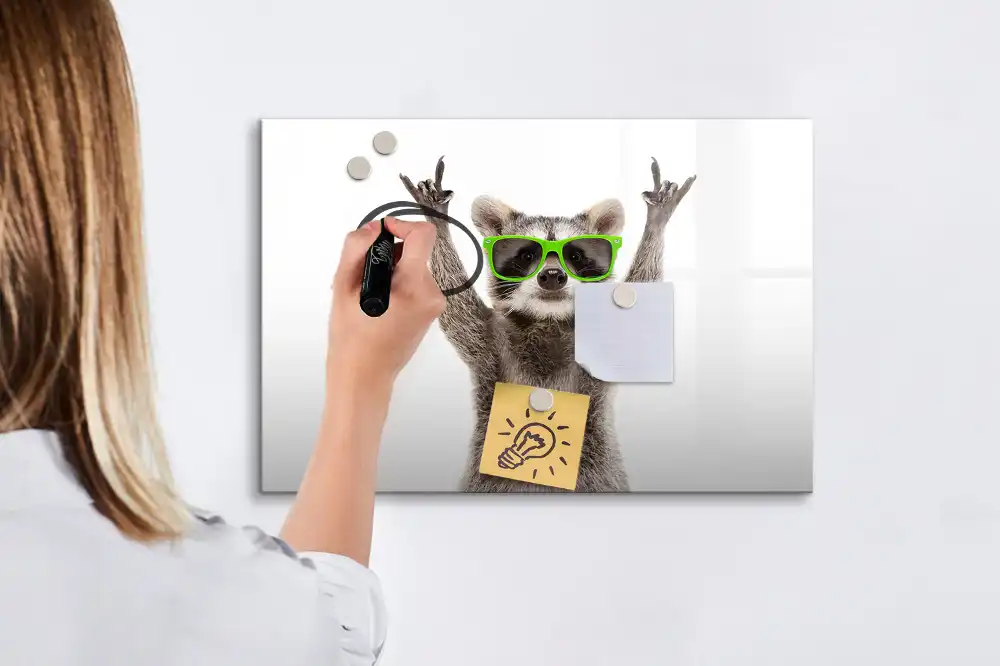 Magnetická tabule na kreslení s motivem mývala s brýlemi