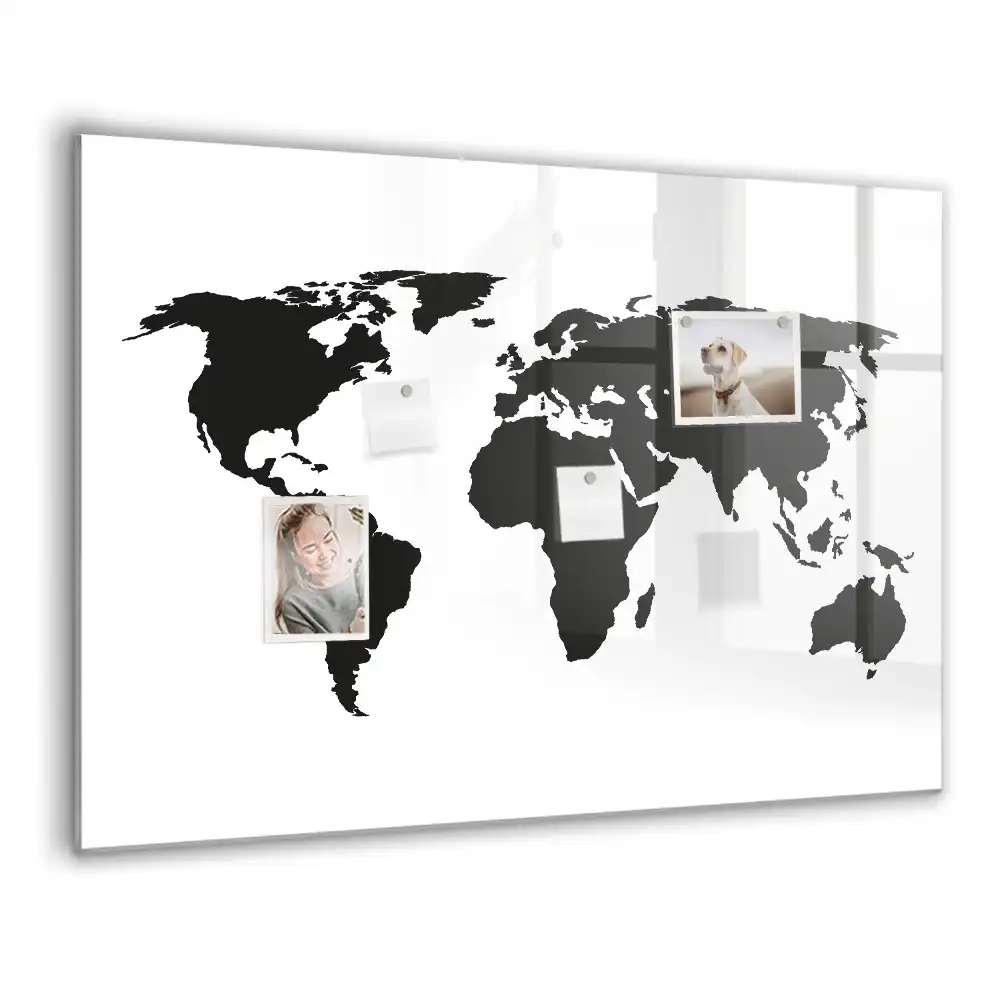 Magnetická kreslící tabule pro děti s motivem mapy světa v černé barvě