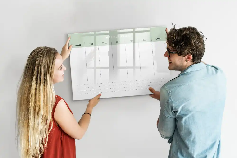 Magnetická kreslící tabule pro děti se 7denním plánovačem