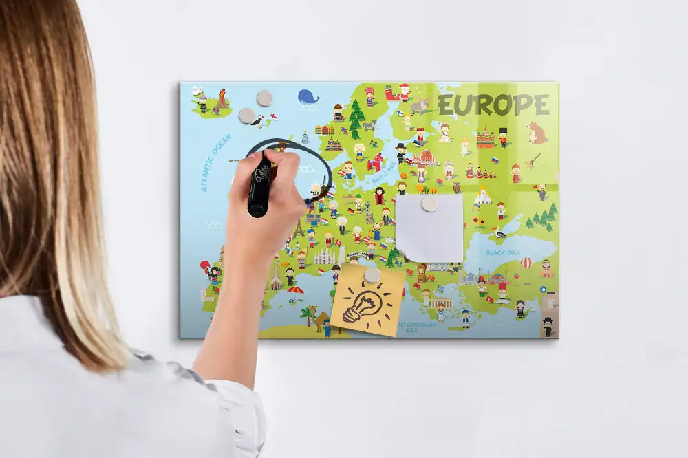 Magnetická kreslící tabule s motivem vlajek světa