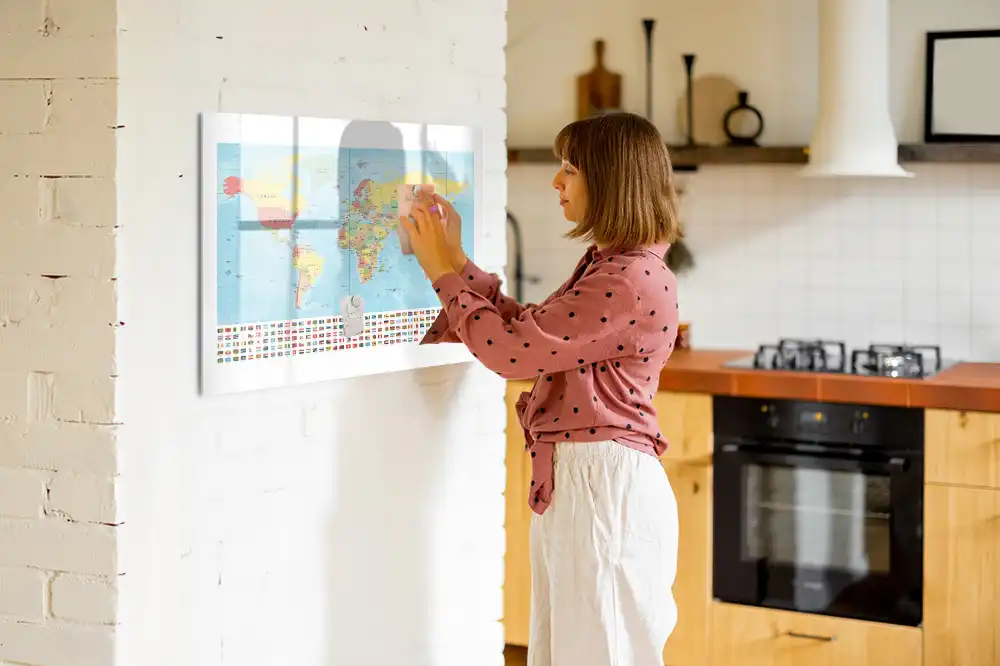 Magnetická kreslící tabule pro děti s motivem mapy světa