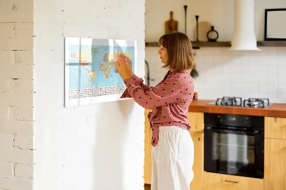 Magnetická kreslící tabule pro děti s motivem mapy světa
