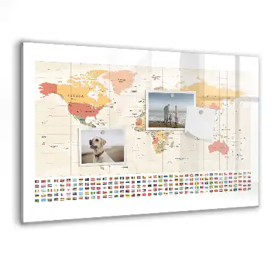 Magnetická kreslicí tabule s mapou světa