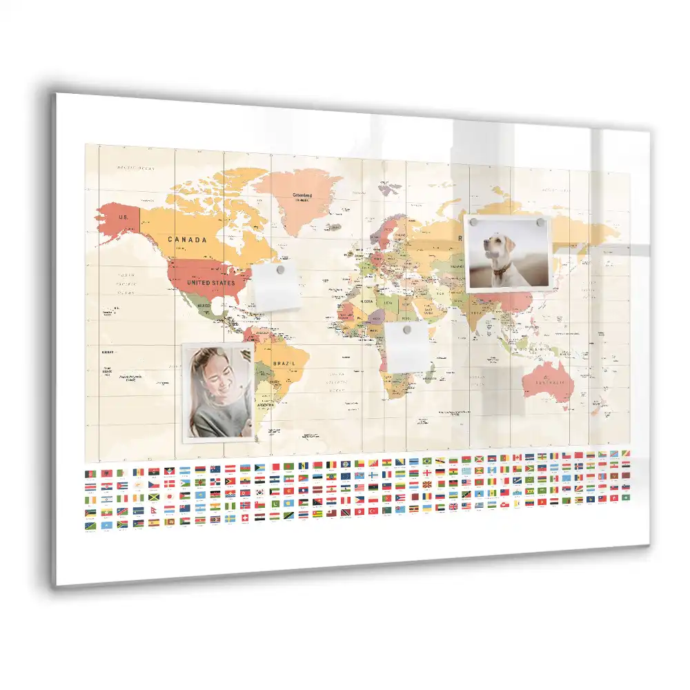 Magnetická kreslicí tabule s mapou světa