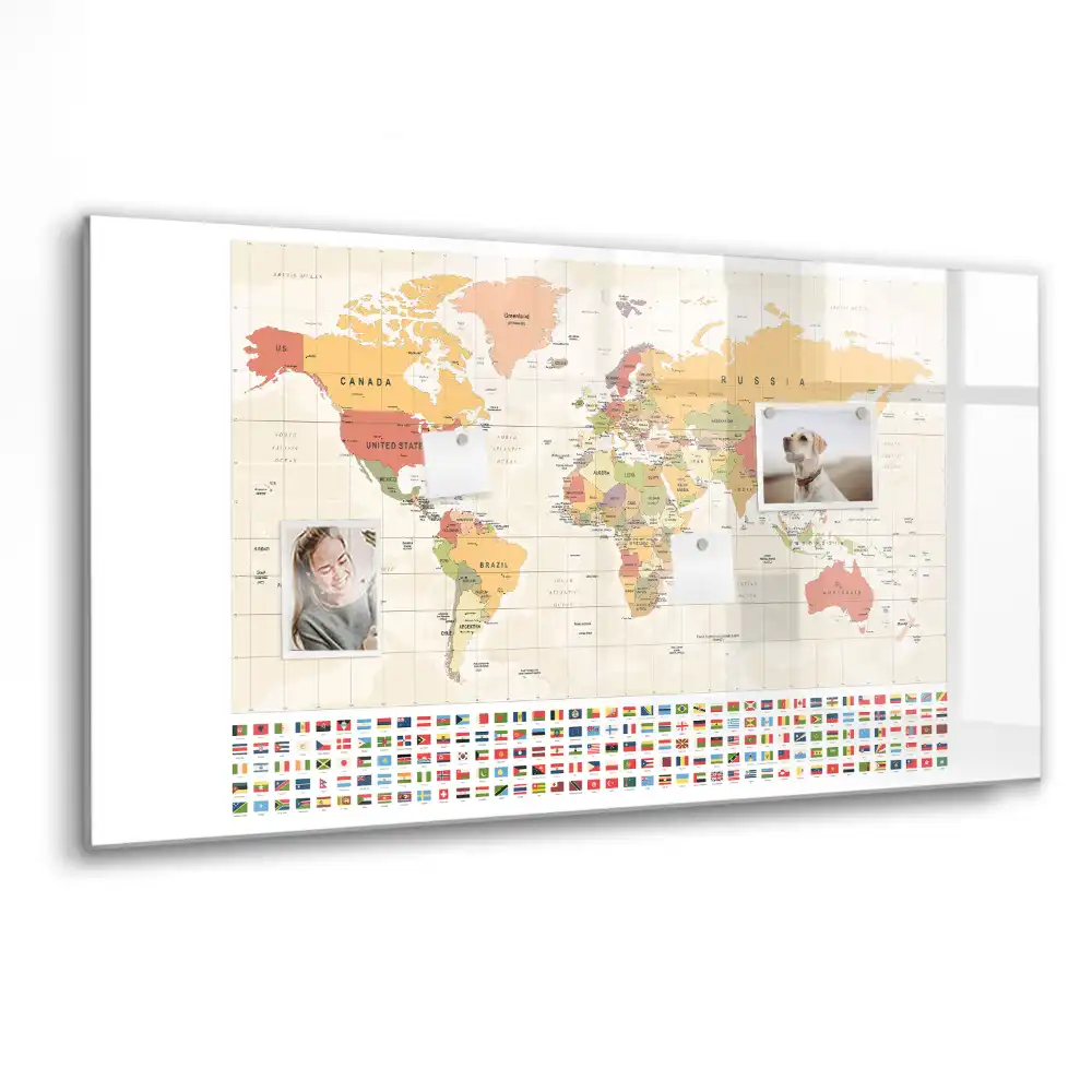 Magnetická kreslicí tabule s mapou světa