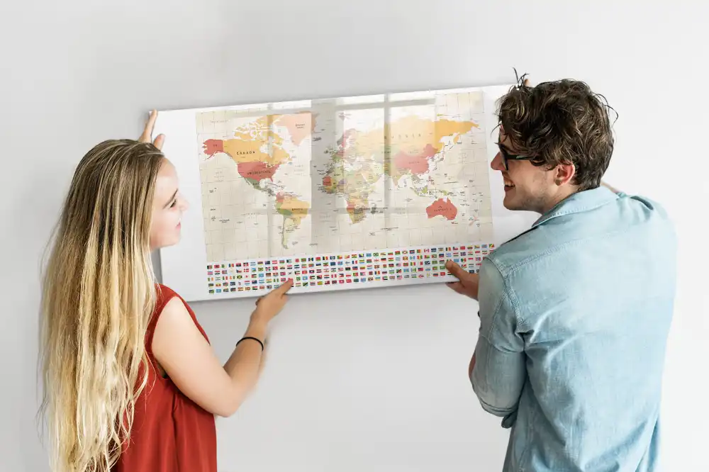 Magnetická kreslicí tabule s mapou světa