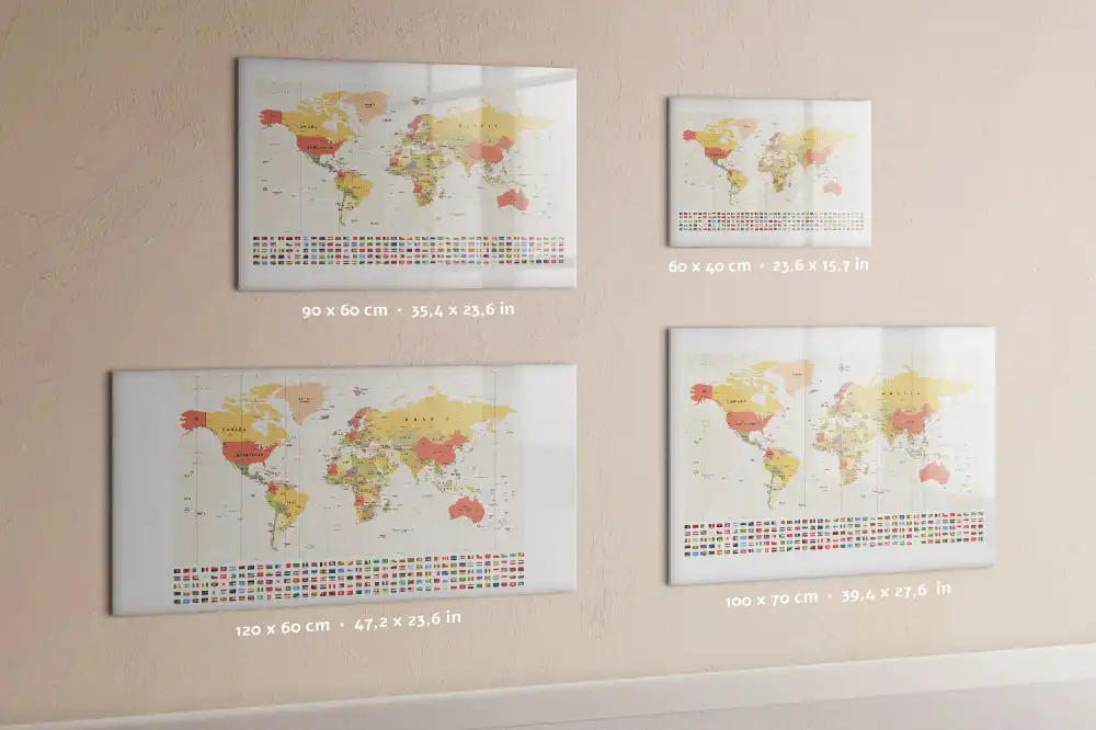 Magnetická kreslicí tabule s mapou světa