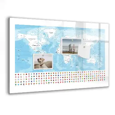 Magnetická kreslící tabule pro děti s obrysy kontinentů
