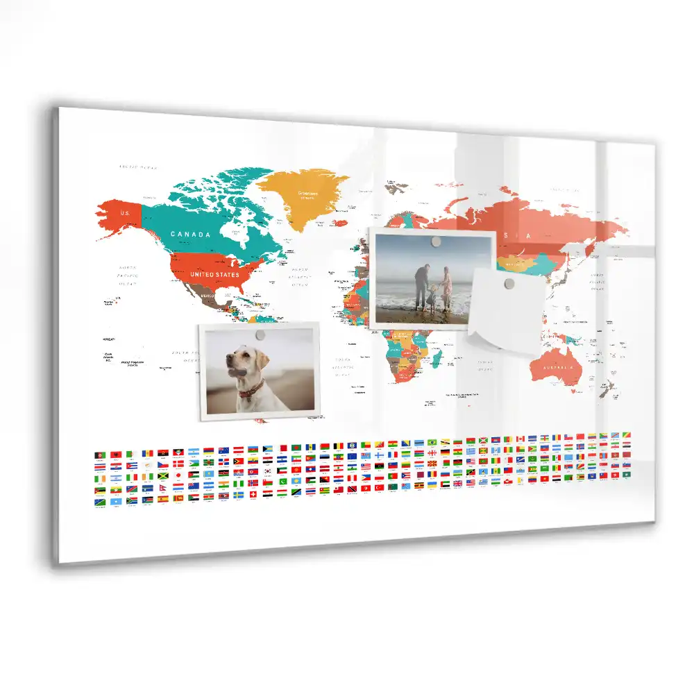 Vícebarevná magnetická tabule na kreslení mapa světa